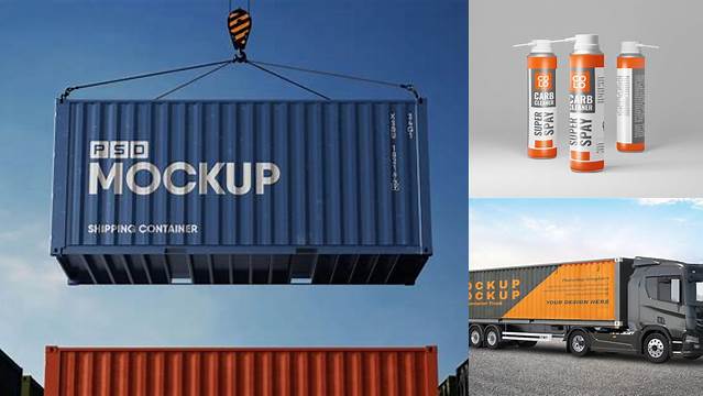 9201+ Metallic Container PSD Mockup Fully Editable Photoshop PSD Free Download