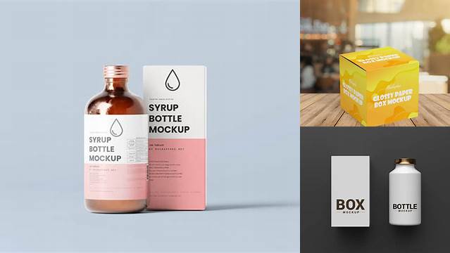 9203+ Glossy Bottle with Box PSD Mockup Download Now Free PSD Template