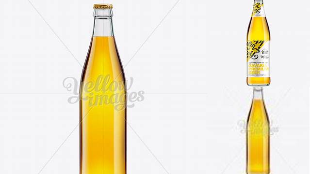 9204+ NRW Bottle With Gold Beer 500ml High-Resolution PSD Download