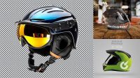 9204+ Ski Helmet PSD Mockup Side View Custom Design Freebie PSD