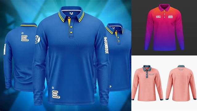 9207+ Long Sleeve Polo Shirt Mockup Free Digital Download