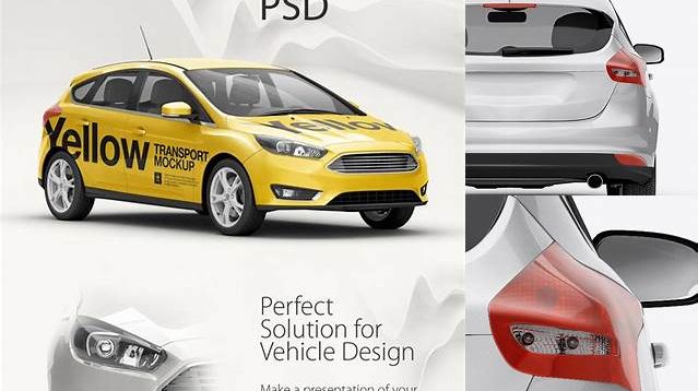 921+ Hatchback 5-Door HQ PSD Mockup Back View Free Download Design Mockup