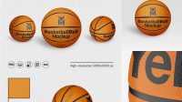 9213+ Basketball Ball PSD Mockup Halfside View Fully Customizable Photoshop Freebie