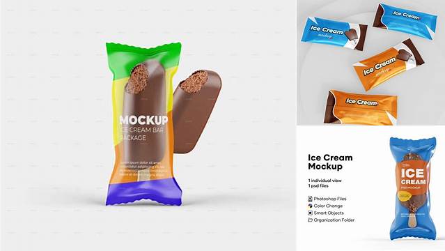 9215+ Ice Cream Bar Mockup Free Editable PSD File