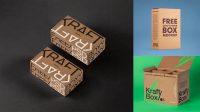 9218+ Kraft Paper Box PSD Mockup High-Angle Shot Download Free Premium Design PSD