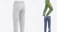 9218+ Women's Cuffed Sweatpants PSD Mockup Back Half Side View High-Quality Creative PSD