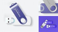 922+ Glossy USB Flash Drive PSD Mockup Top VIew High-End Photoshop Mockup