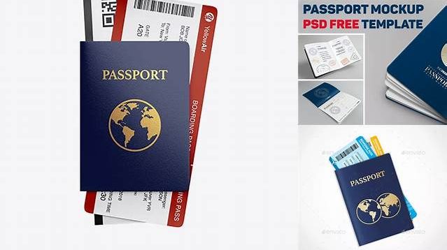 9220+ Passport with Tickets PSD Mockup Free Professional PSD Download