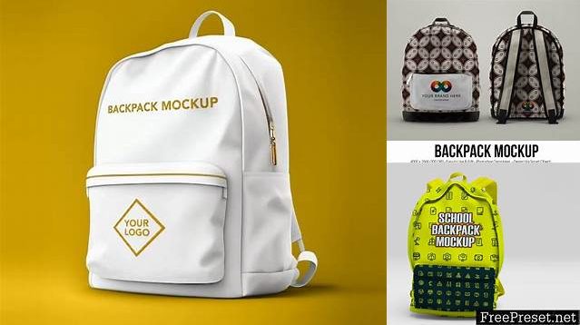 9222+ Backpack PSD Mockup Back View Customizable PSD Templates