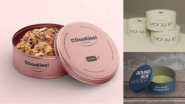 9224+ Kraft Round Tin Box PSD Mockup Professional Quality PSD Freebie