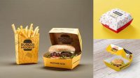 9225+ Two Paper Burger Boxes PSD Mockup Half Side View Smart Design Template Free