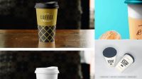 9226+ 16oz Single Wall Paper Coffee Cup PSD Mockup Creative Design Mockup