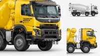 9226+ Volvo Mixer Truck PSD Mockup Side View High-Resolution Graphic