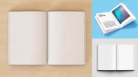 9229+ Opened Book PSD Mockup High-Angle Shot High-End PSD Download