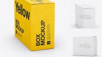 9237+ Small White Cardboard Box PSD Mockup 70° Angle Front View Eye-Level Shot Smart Layer Mockup Free