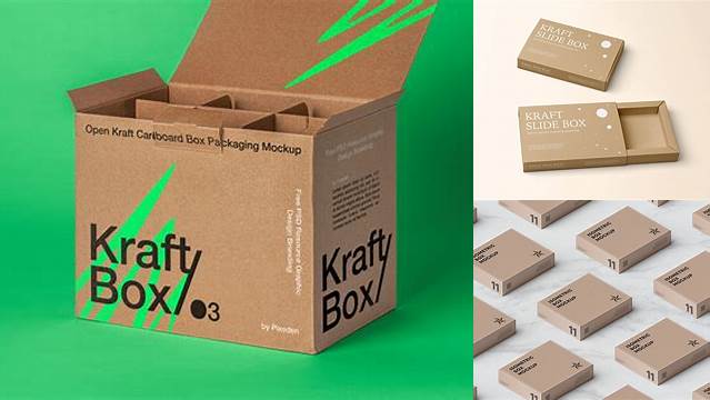 9238+ Three Kraft Paper Boxes PSD Mockup Free Graphic Design Resource