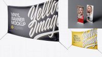 924+ Matte Vinyl Banner PSD Mockup Half Side View High-Resolution Editable PSD