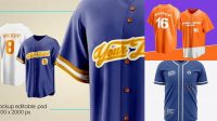 9240+ Jersey Baseball Mockup Free PSD