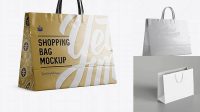 9250+ Metallic Paper Shopping Bag PSD Mockup Halfside View Free Graphic Design Resource