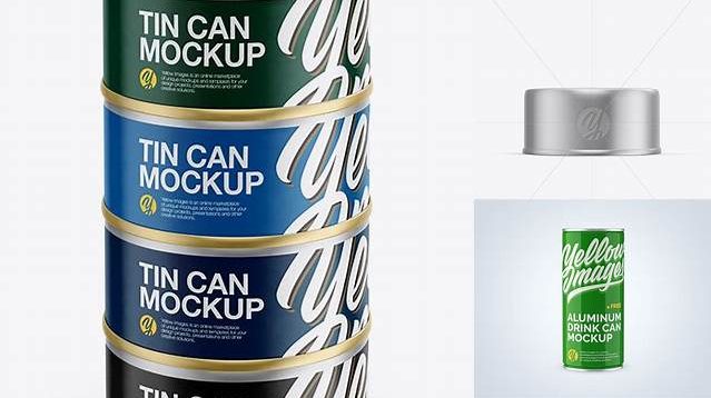 9251+ 5oz Can PSD Mockup Front & Top Views Premium Quality PSD Freebie