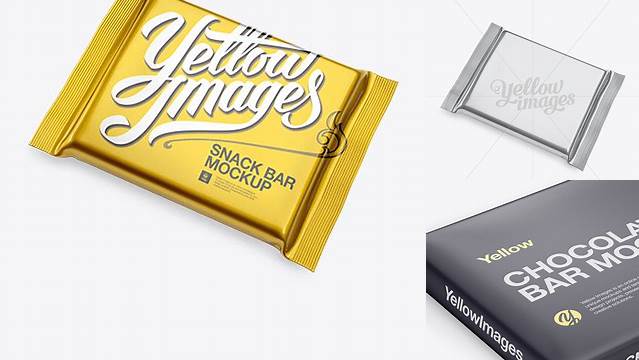 9251+ Matte Metal Square Chocolate Bar PSD Mockup Halfside View High-Angle Shot Download Exclusive PSD Mockups