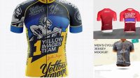 9252+ Men’s Cycling Jersey PSD Mockup Front View Advanced and Editable PSD Template Free