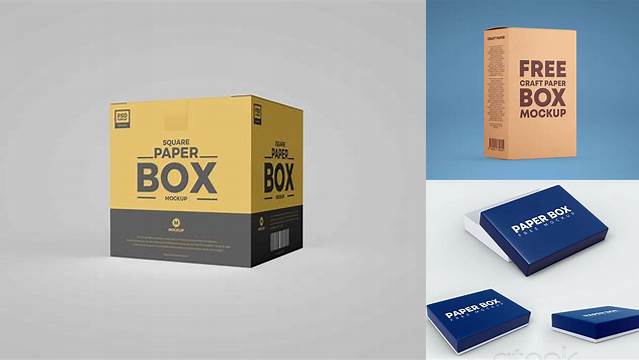 9253+ Textured Paper Box PSD Mockup Download Professional PSD