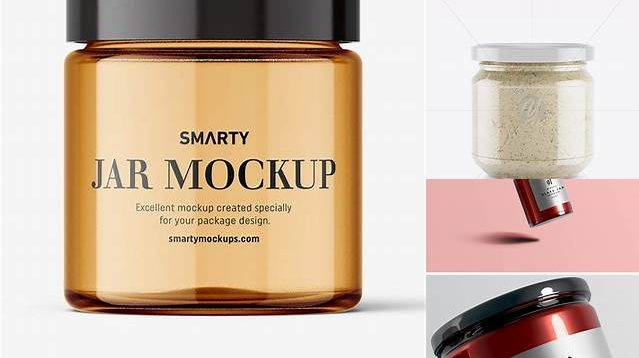 9257+ Glass Jar With Räuber Spread PSD Mockup Free Mockup PSD Template