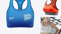 9257+ Sport Bra Mockup Smart PNG Image