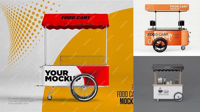 9257+ Street Food Cart Mockup Free Professional Design PSD