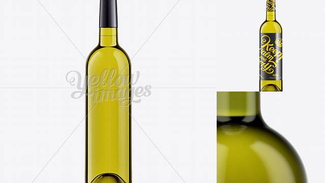 9258+ Dead Leaf Green Glass Wine Bottle With White Wine 750ml Exclusive Free Photoshop Asset