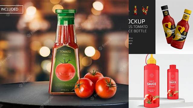 9258+ Plastic Bottle with Tomato Sauce PSD Mockup Versatile and Elegant PSD File