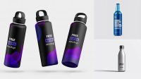 9262+ Metallic Bottle With Drink PSD Mockup Front View Custom Graphic Mockup File