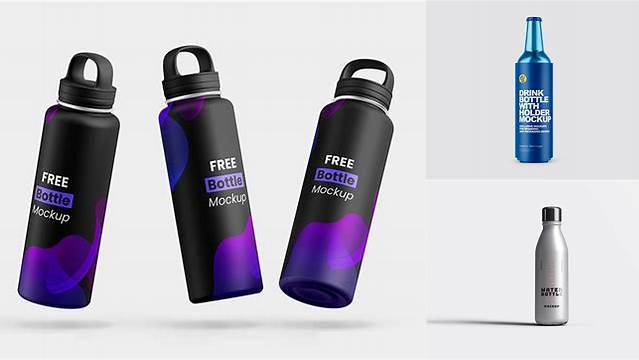 9262+ Metallic Bottle With Drink PSD Mockup Front View Custom Graphic Mockup File