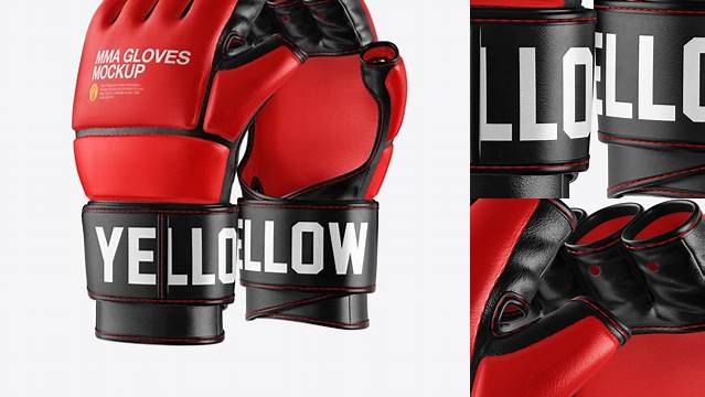 9262+ Two MMA Gloves PSD Mockup Half Side View Exclusive Free Creative Resource