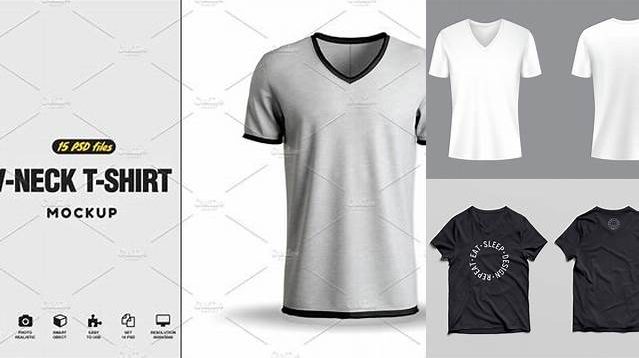 9262+ Women's V-Neck T-Shirt PSD Mockup Back View Free PSD