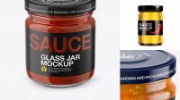 9263+ Glass Jar with Sauce PSD Mockup High Angle Shot Digital Resource Free Download