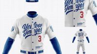 9269+ Men’s Full Baseball Kit PSD Mockup Front View High-Quality Digital Mockup Resource