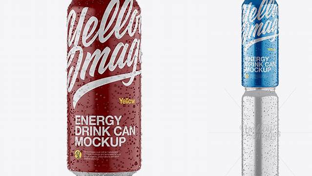 9277+ 500ml Aluminium Can with Condensation & Matte Finish PSD Mockup High-End Photoshop Mockup