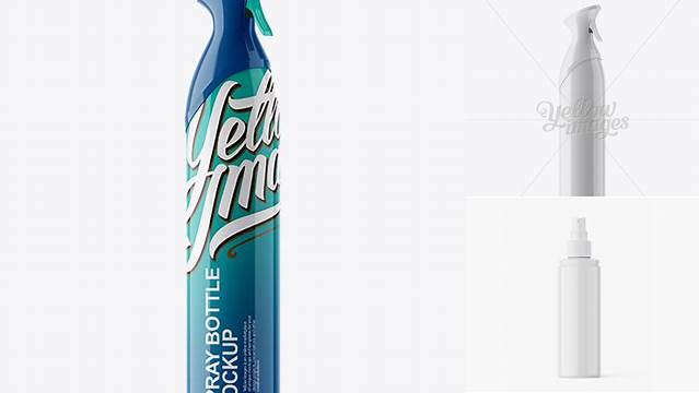 9277+ Glossy Spray Bottle PSD Mockup Halfside View Exclusive and Stylish Design PSD