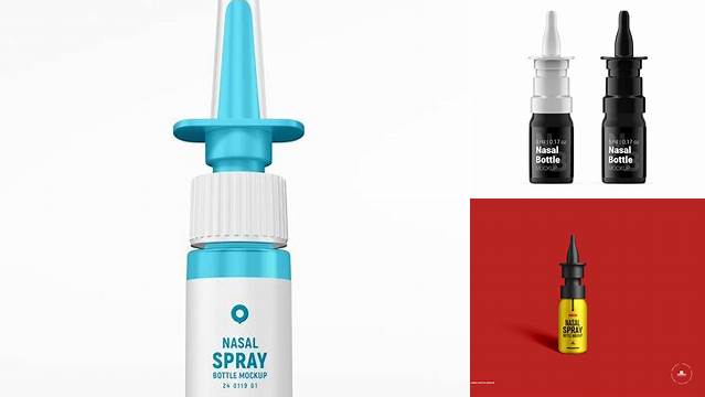 9280+ Nasal Spray Bottle PSD Mockup Front View Versatile PSD Mockup File