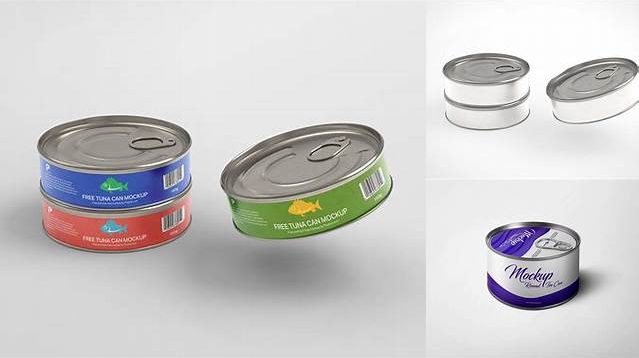 9282+ Tuna Can with Pull Tab PSD Mockup Unique and Editable PSD