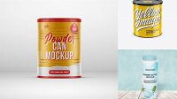 9283+ Metallic Powder Can PSD Mockup High-Angle Shot Editable Graphic Free PSD