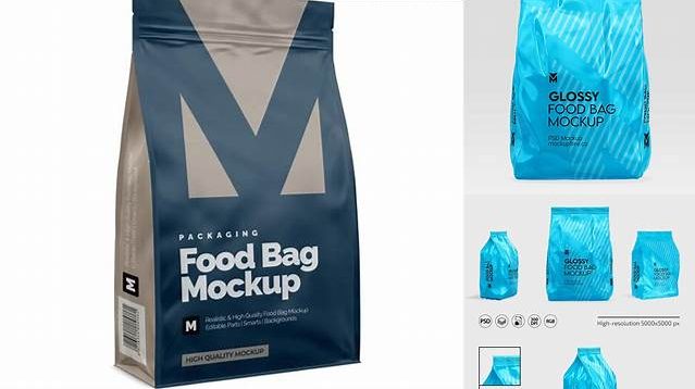 9285+ Glossy Food Bag PSD Mockup Half Side View Creative PSD Resources