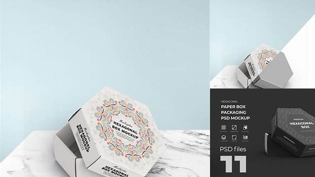 9287+ Hexagon Box Mockup Versatile Mockup for Designers