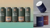 929+ Three Tin Cans PSD Mockup Free PSD for Designers