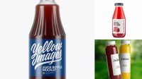 9290+ Clear Glass Pomegranate Juice Bottle PSD Mockup Download Free