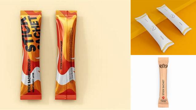 9296+ Kraft Stick Sachet PSD Mockup Back View Download Free Editable PSD Template