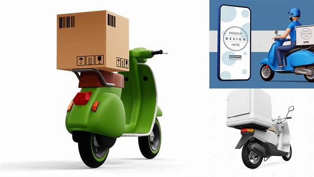 9298+ Motorcycle Delivery Box Mockup Digital Download