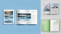 9304+ Opened Magazine PSD Mockup Top View High-End Photoshop Mockup